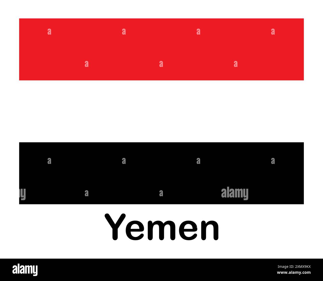 Bandiera dello Yemen. Banner, asta del simbolo di stato Illustrazione Vettoriale