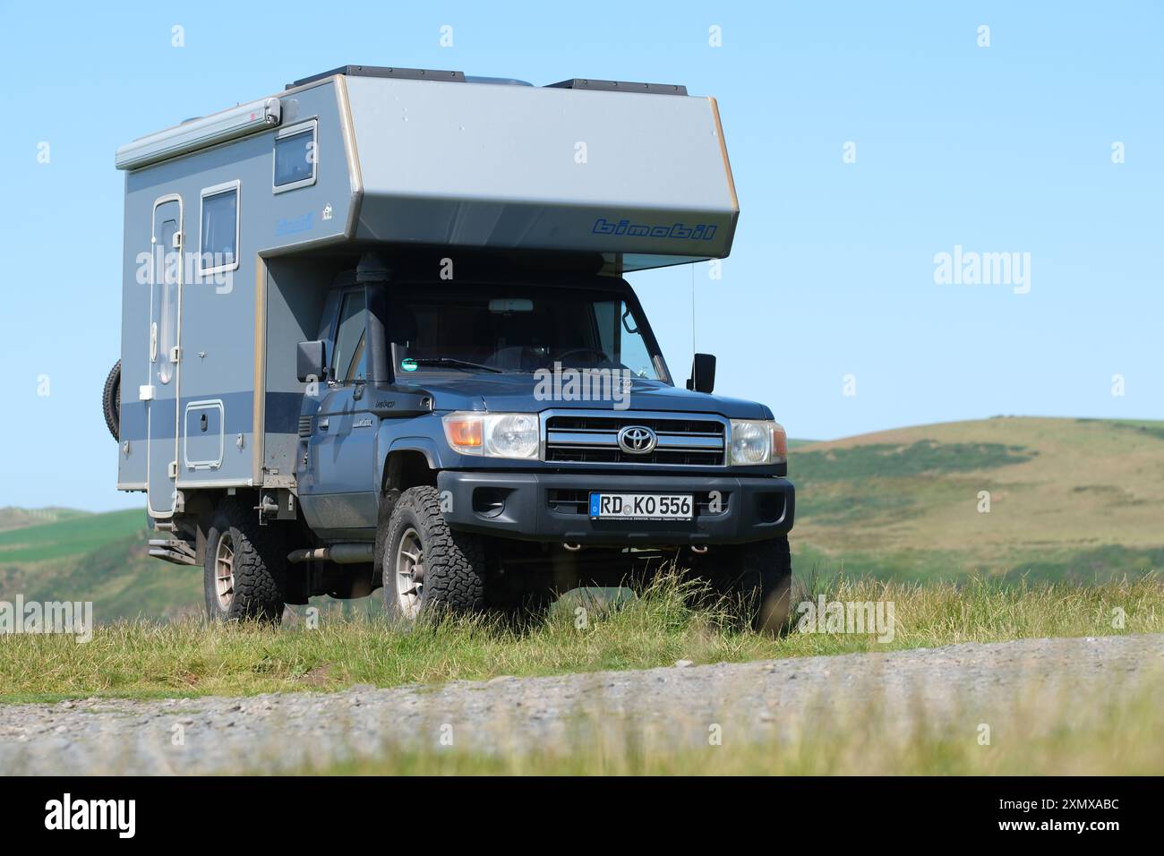 Toyota Land Cruiser conversione camper visto in tour in Scozia Foto Stock