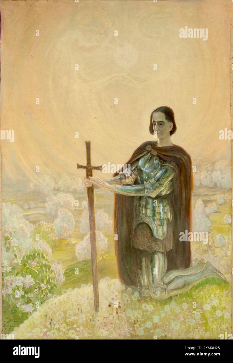 Kazimierz Stabrowski - preghiera sul campo di battaglia - 1915 Foto Stock