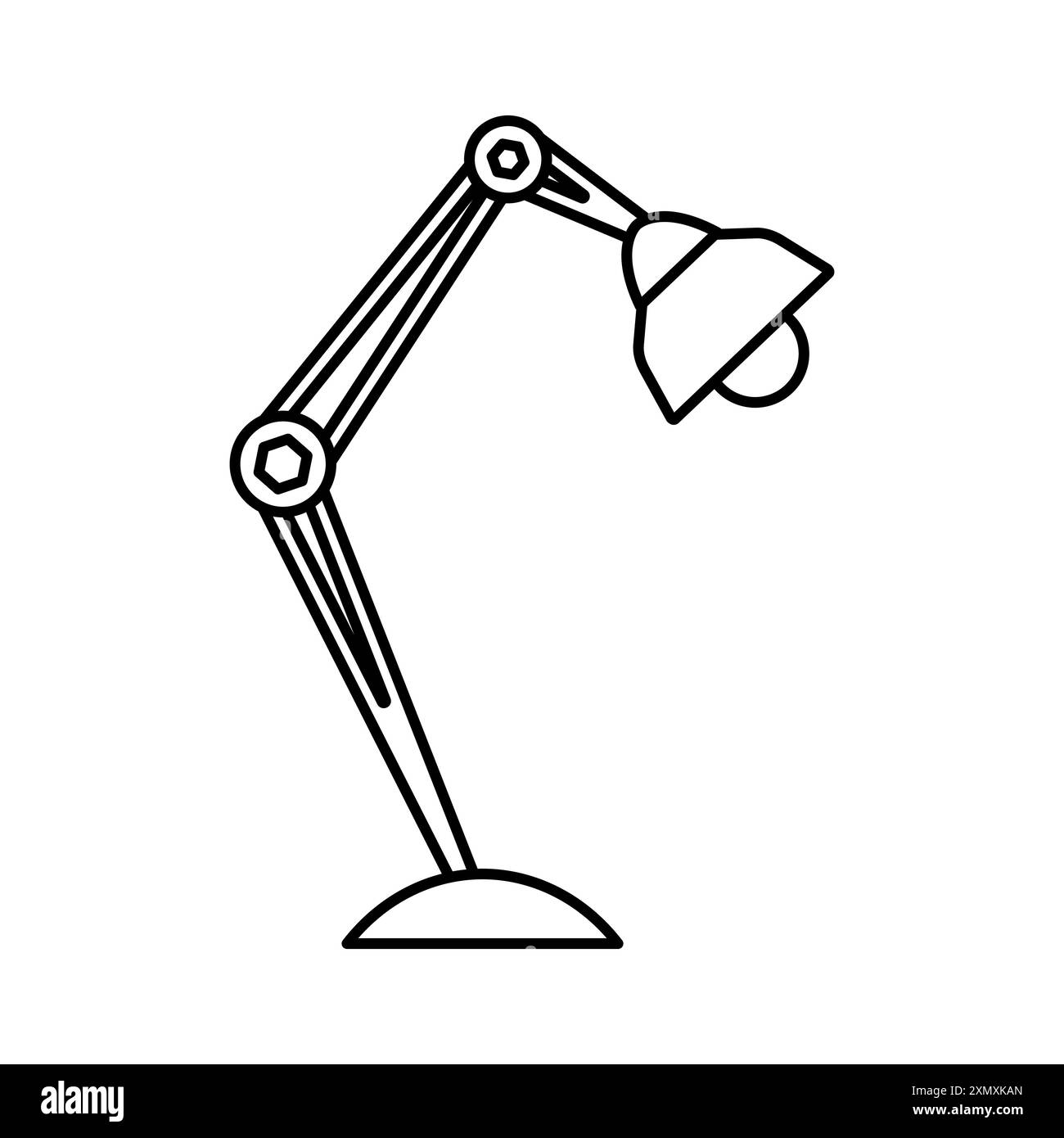 Lampada da tavolo in stile piatto. Luce da lettura in stile cartone animato. Icona clipart vettoriale. Illustrazione Vettoriale