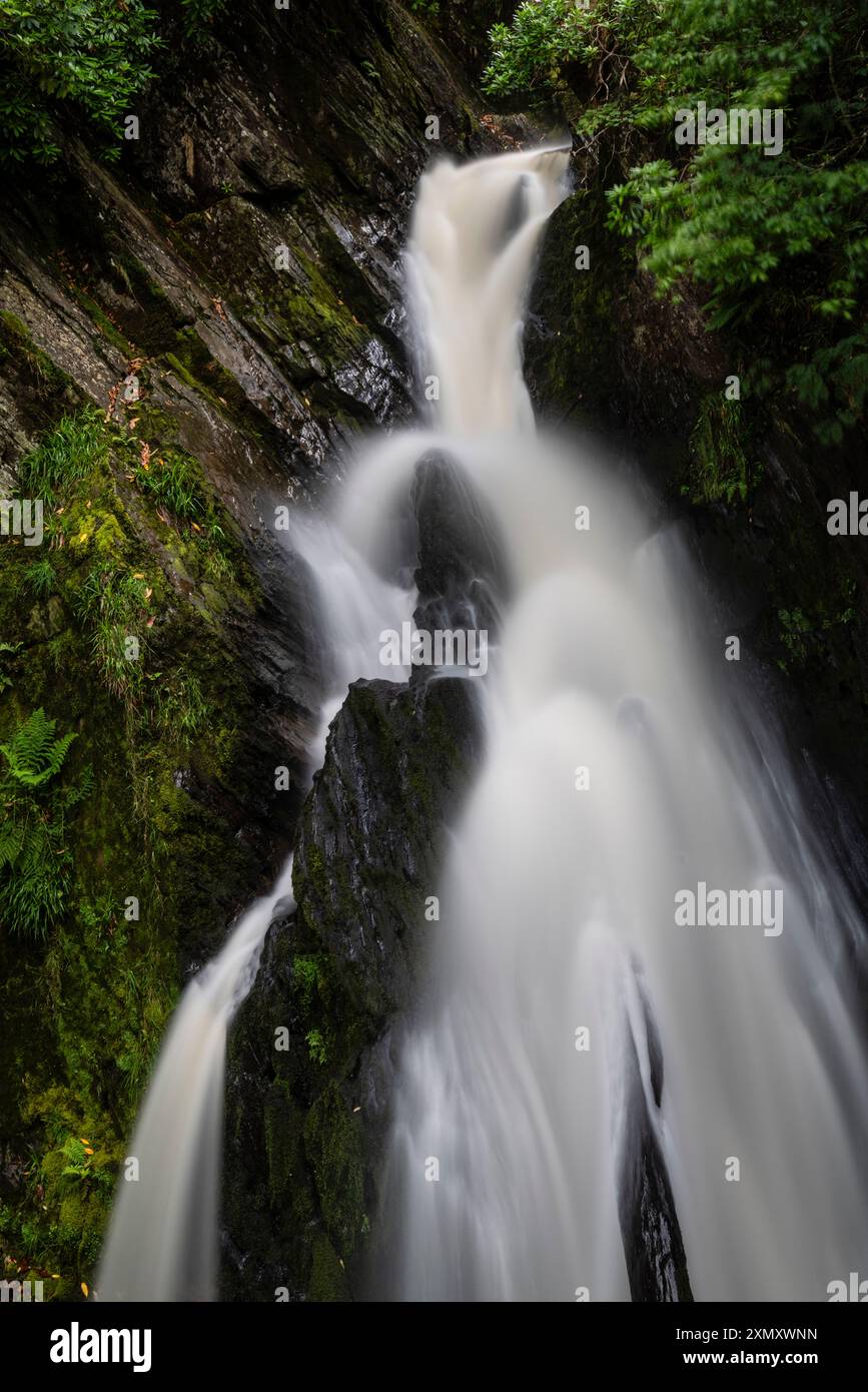 Devil's Bridge, Galles occidentale. La cascata al Three Bridges Walk. Foto Stock