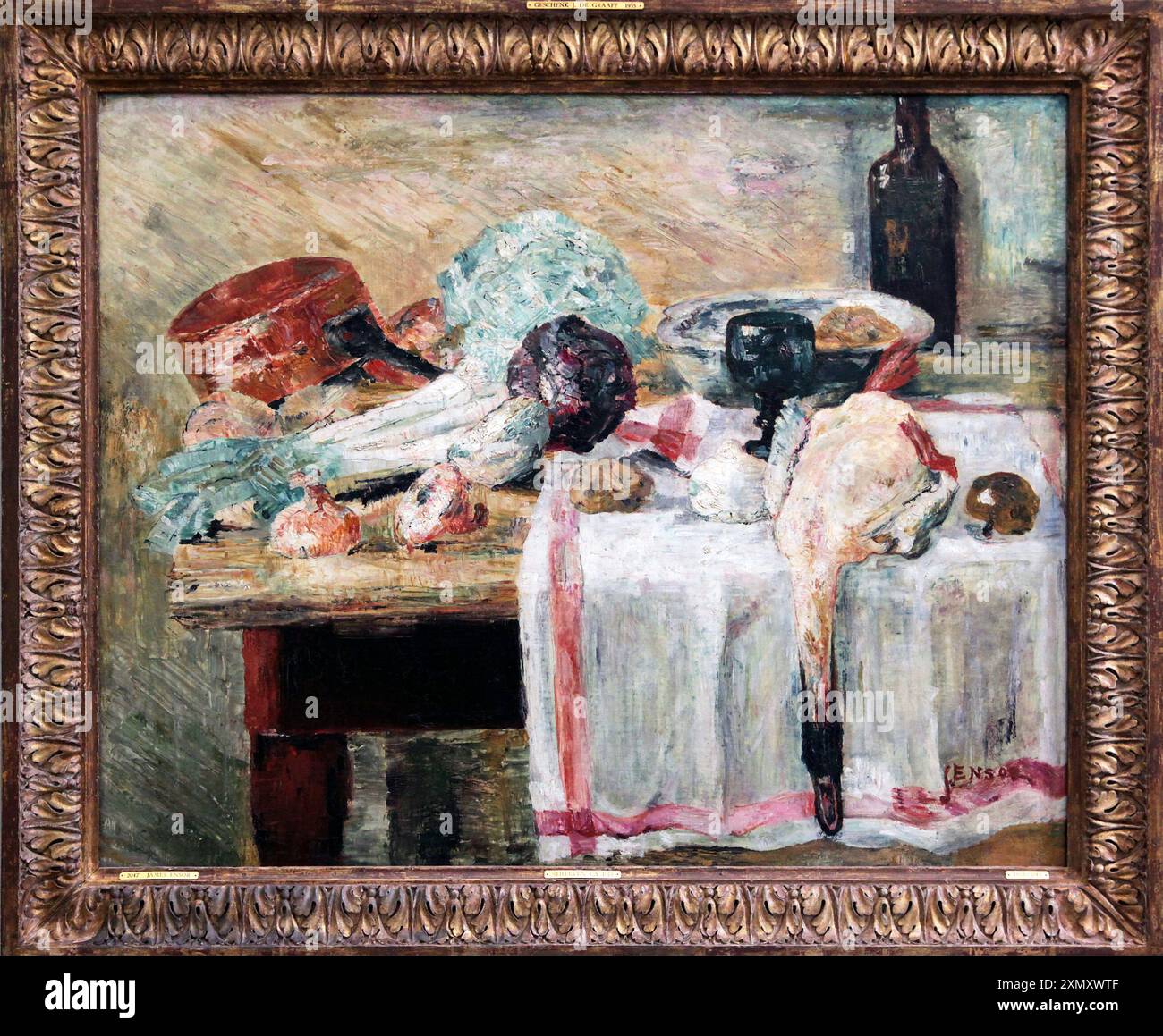 Vive ancora con Duck (1910) James Ensor (1860-1949) belga Painter. Natura morte au Canard. Foto Stock