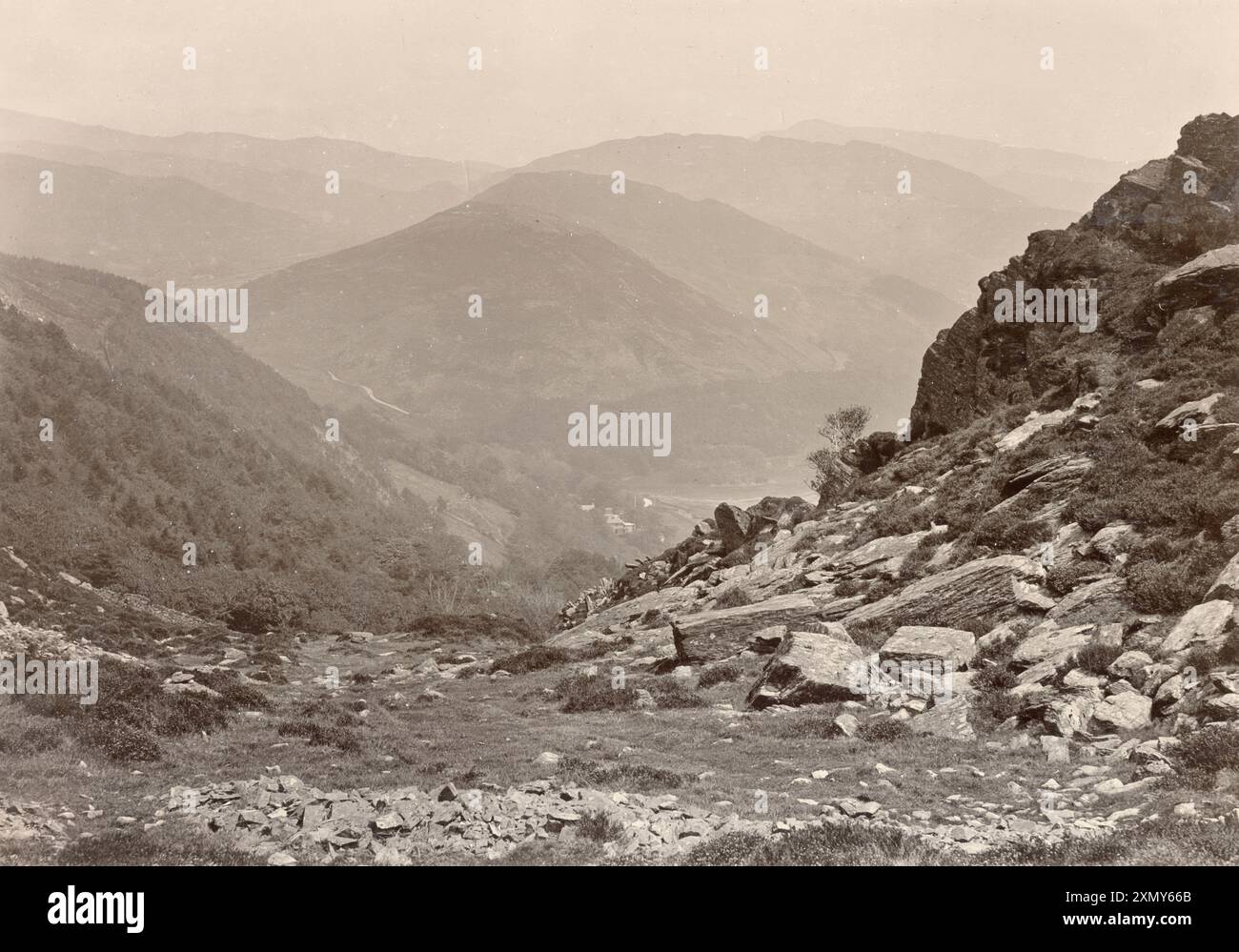 Vista dalla passeggiata panoramica vicino a Barmouth, Galles del Nord Foto Stock