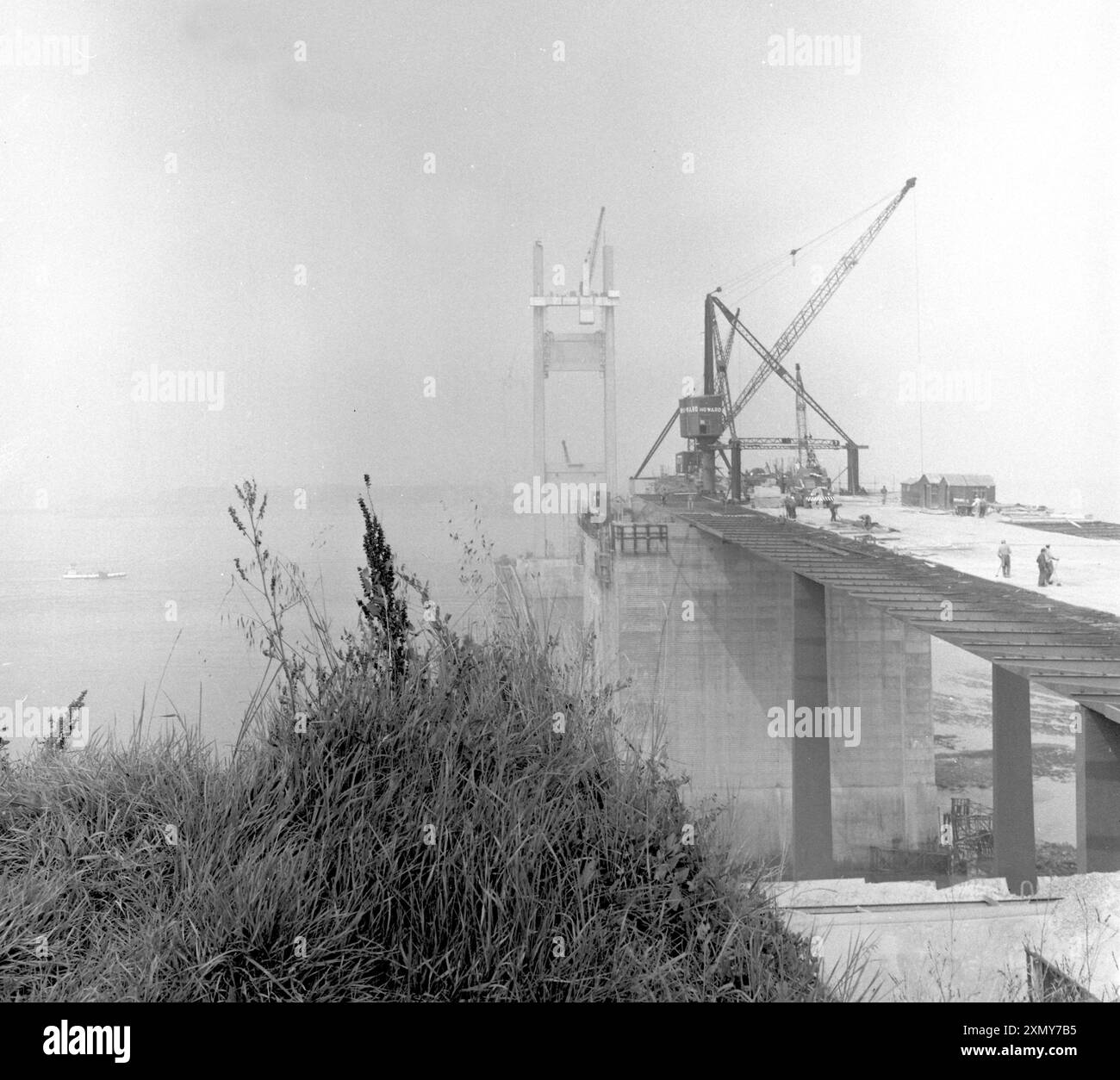 Costruire il ponte Severn Foto Stock