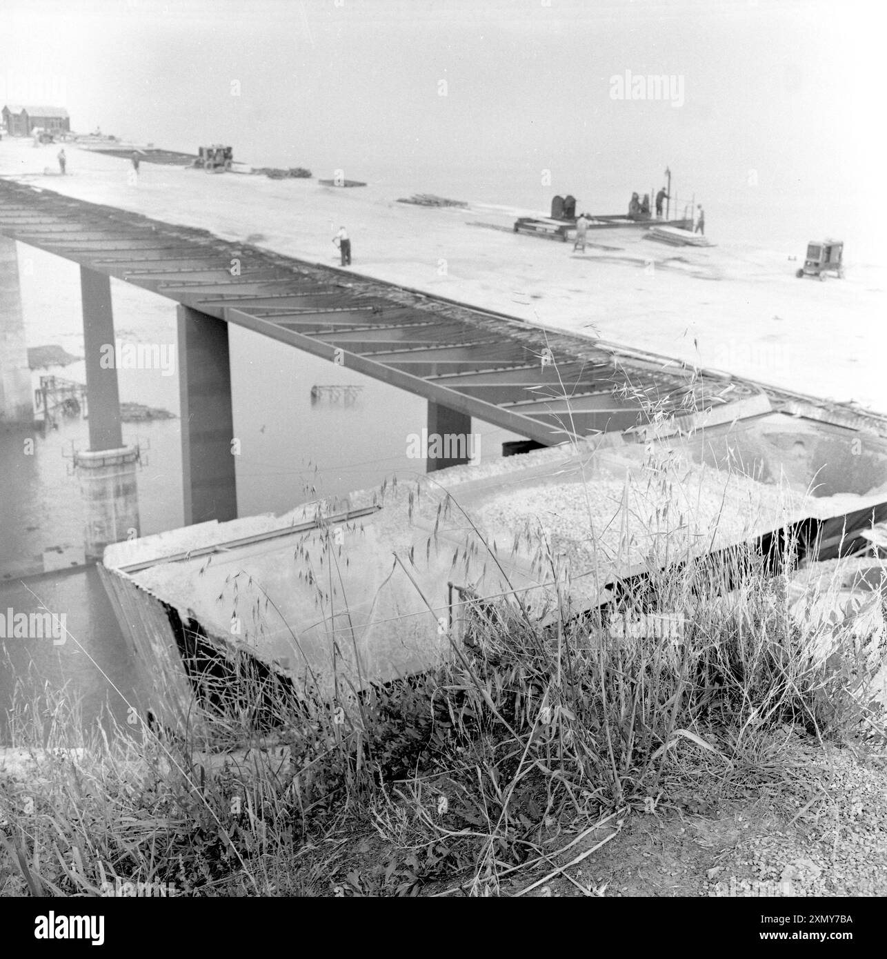 Costruire il ponte Severn Foto Stock