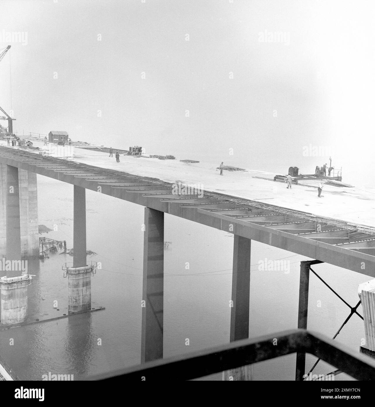 Costruire il ponte Severn Foto Stock