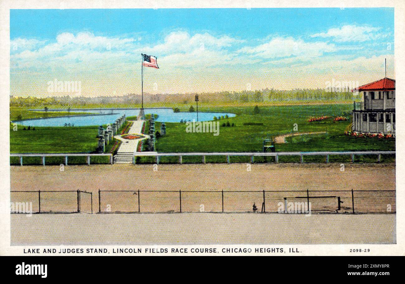 Lake and Judges Stand, ippodromo Lincoln Fields Foto Stock