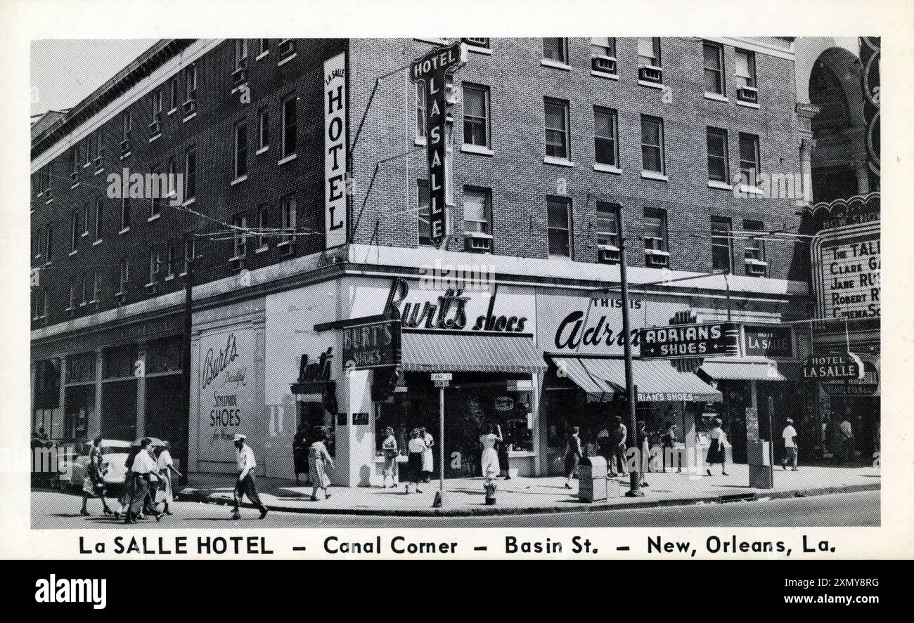 La Salle Hotel, Canal Corner, Basin Street, New Orleans Foto Stock