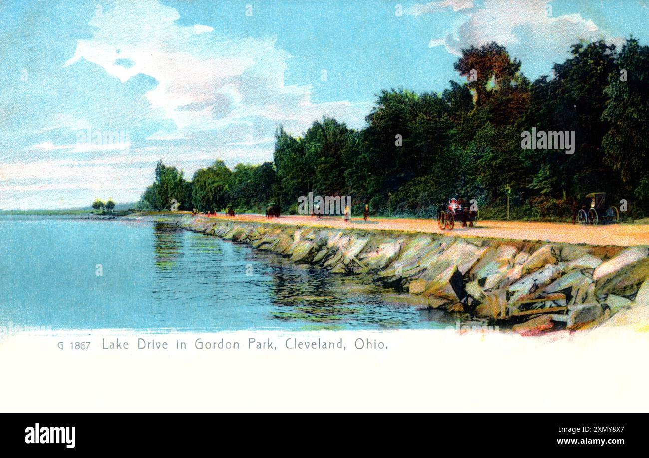 Lake Drive a Gordon Park, Cleveland, Ohio, Stati Uniti Foto Stock