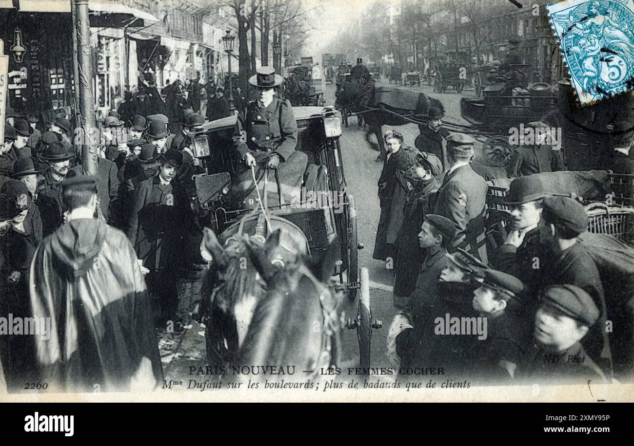 Parigi, Francia - Coachman donna Mme Dufaut Foto Stock