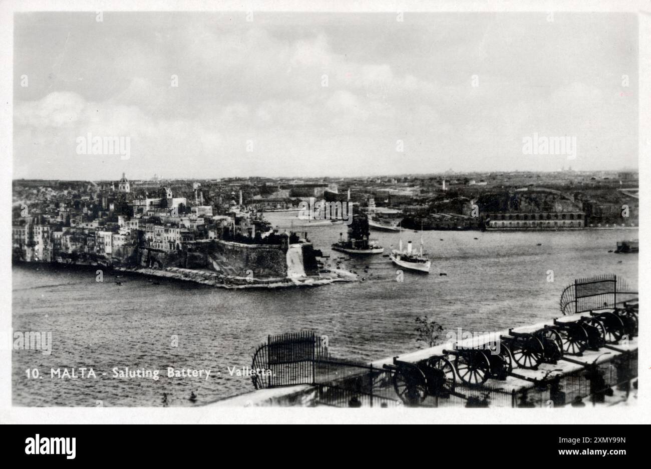 La batteria a salve, Valletta, Malta Foto Stock
