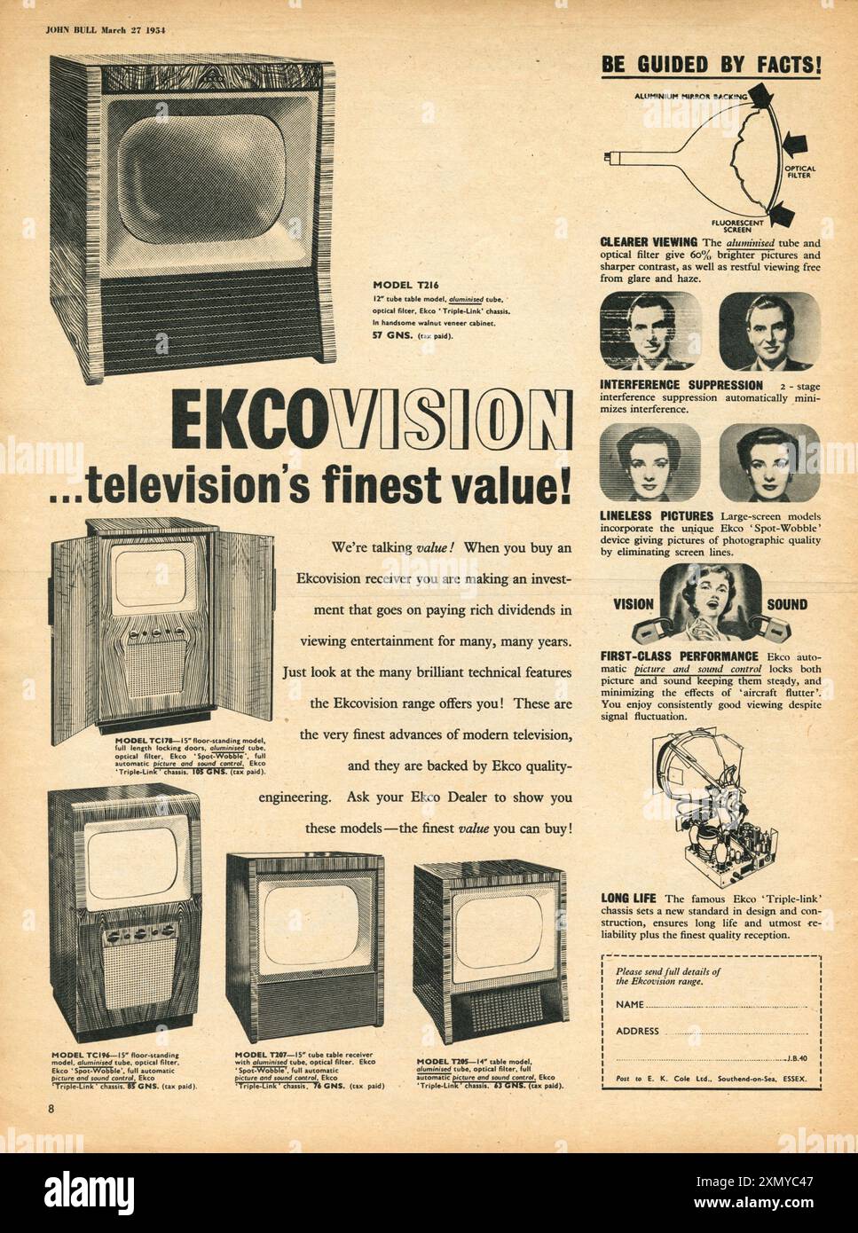 Pubblicità televisiva Ekcovision Foto Stock