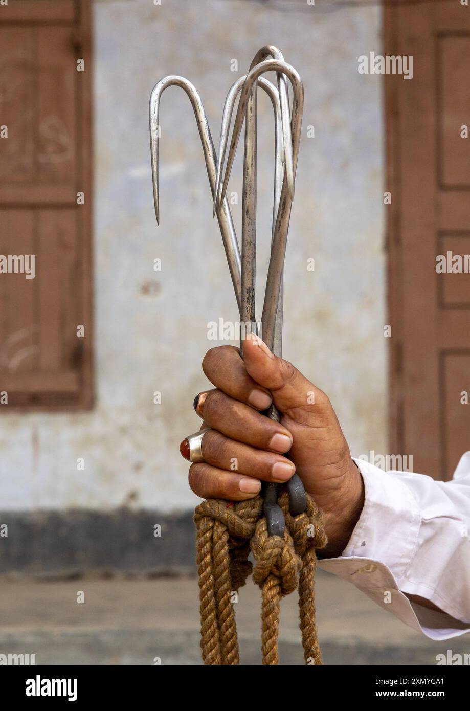 Hooks era solito impiccare i devoti indù nella schiena, Dhaka Division, Dhaka, Bangladesh Foto Stock