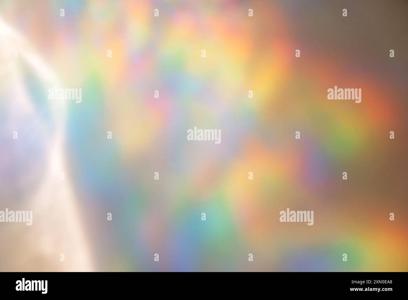 Sfondo dell'ologramma arcobaleno sfocato primo piano Foto Stock