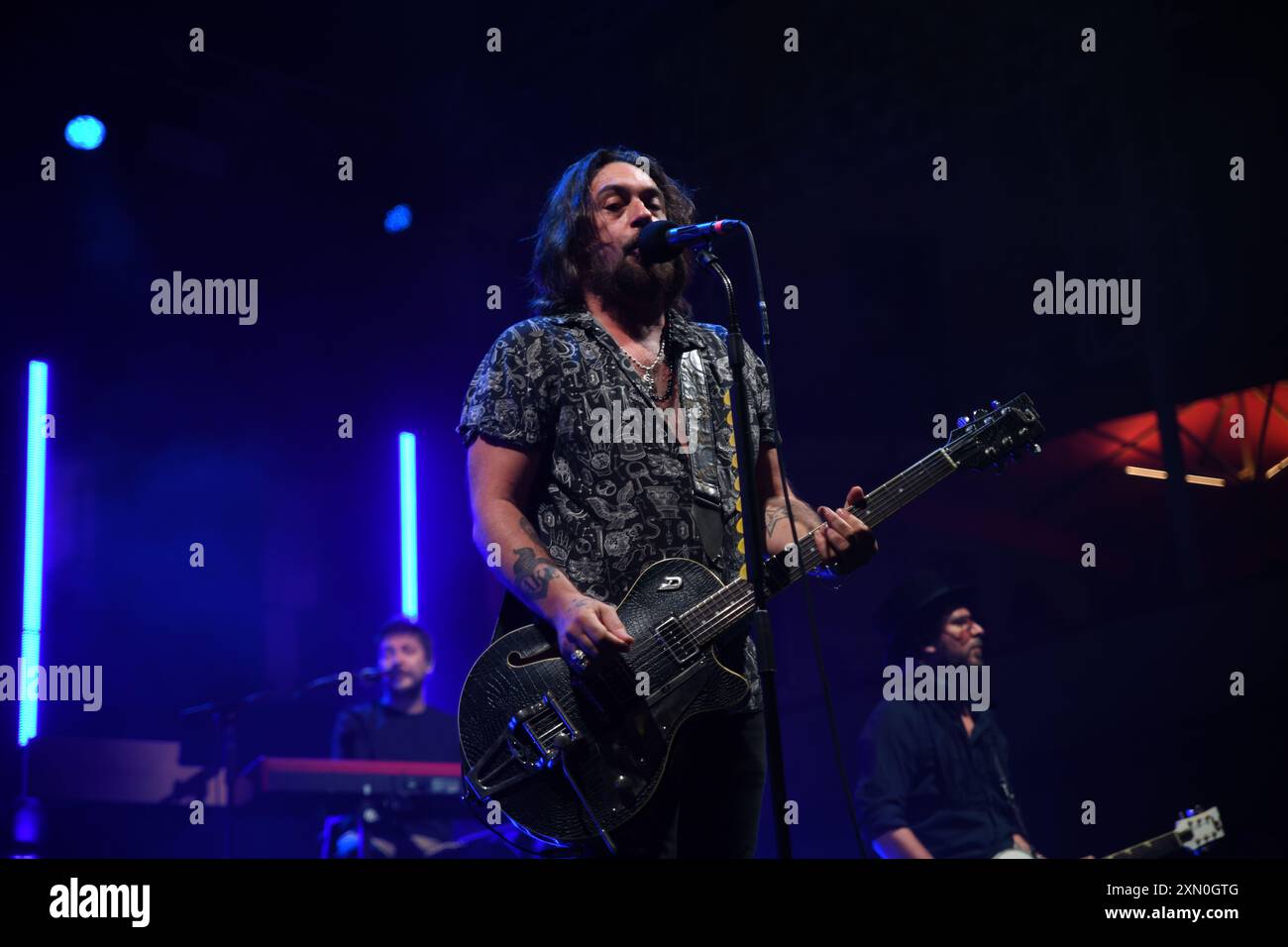 30 luglio 2024, Vallo della Lucania, Italia: Il gruppo rock e pop italiano le vibrazioni si esibisce dal vivo a Vallo della Lucania, Salerno, Italia per il loro ''Summer Tour 2024' (Credit Image: © Mariano Montella/Pacific Press via ZUMA Press Wire) SOLO PER USO EDITORIALE! Non per USO commerciale! Foto Stock