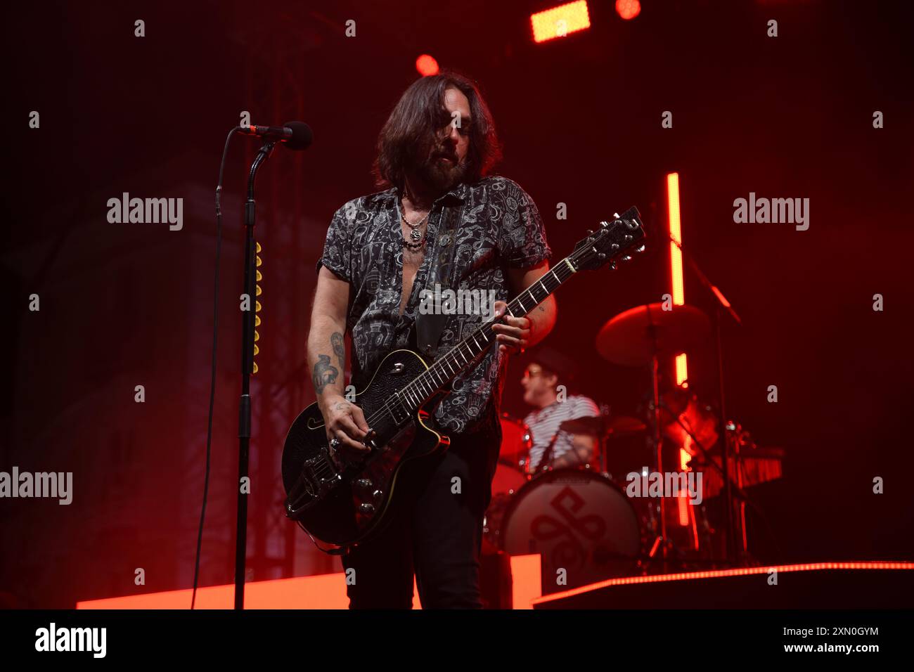 30 luglio 2024, Vallo della Lucania, Italia: Il gruppo rock e pop italiano le vibrazioni si esibisce dal vivo a Vallo della Lucania, Salerno, Italia per il loro ''Summer Tour 2024' (Credit Image: © Mariano Montella/Pacific Press via ZUMA Press Wire) SOLO PER USO EDITORIALE! Non per USO commerciale! Foto Stock