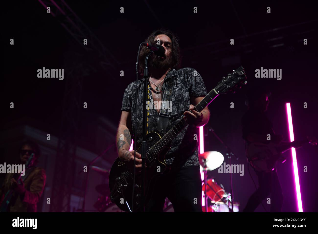 30 luglio 2024, Vallo della Lucania, Italia: Il gruppo rock e pop italiano le vibrazioni si esibisce dal vivo a Vallo della Lucania, Salerno, Italia per il loro ''Summer Tour 2024' (Credit Image: © Mariano Montella/Pacific Press via ZUMA Press Wire) SOLO PER USO EDITORIALE! Non per USO commerciale! Foto Stock