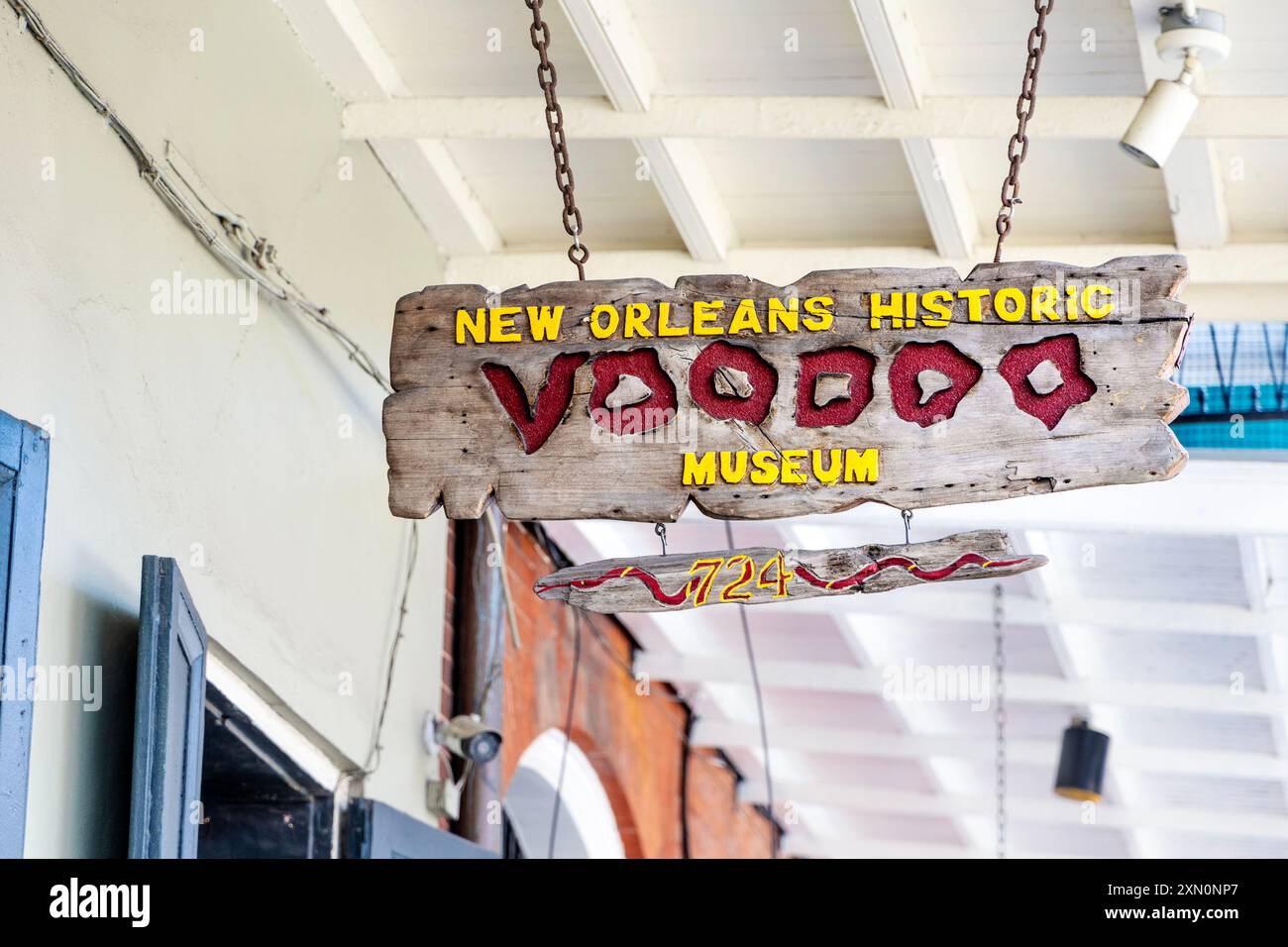 Segui le indicazioni per il New Orleans Historic Voodoo Museum, New Orleans, Louisiana, Stati Uniti Foto Stock