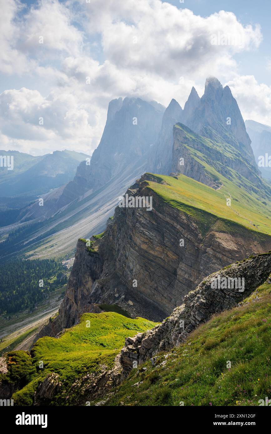 Vista da Seceda - Odle - Val Gardena - Ortisei - Italia Foto Stock