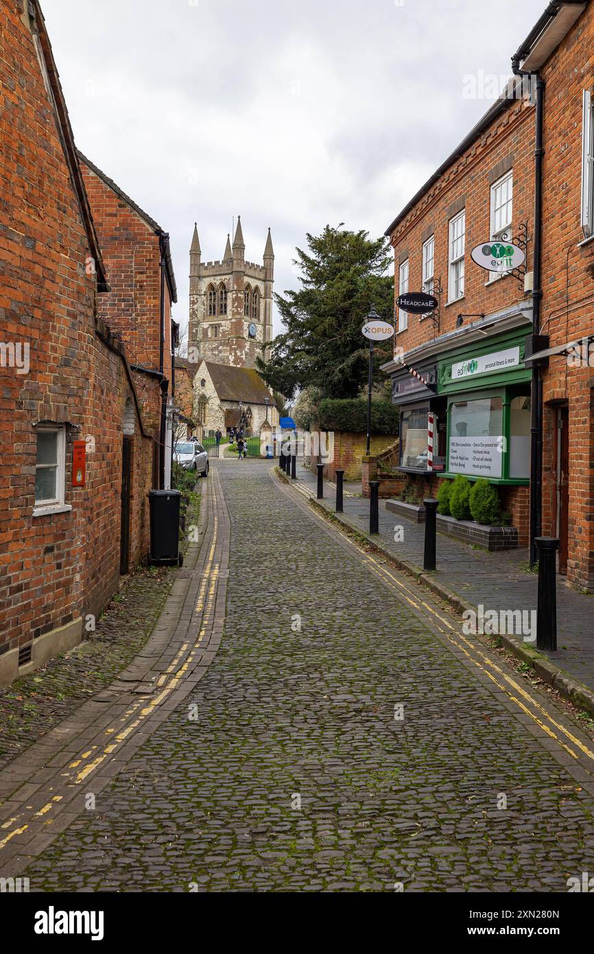 Lower Church Street, Farnham, Surrey, Inghilterra. Foto Stock