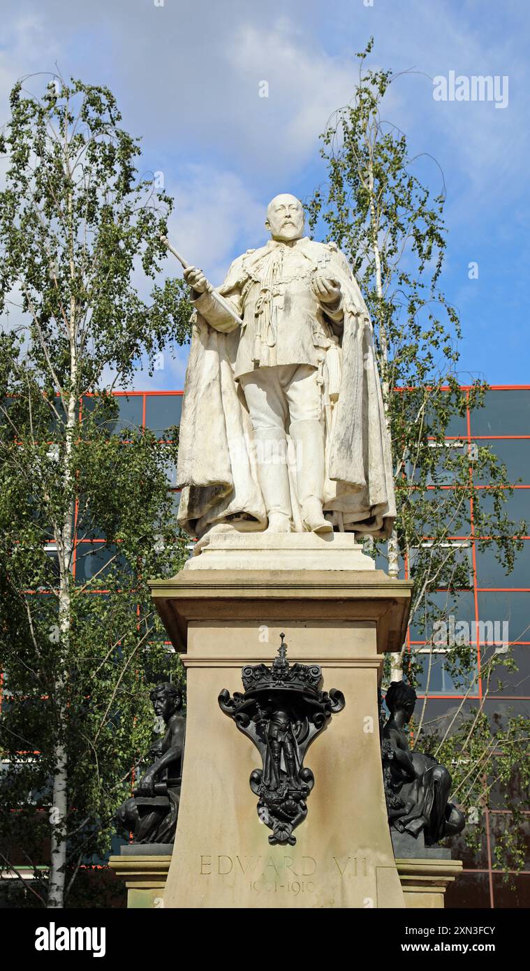 Statua di Edoardo VII a Birmingham Foto Stock