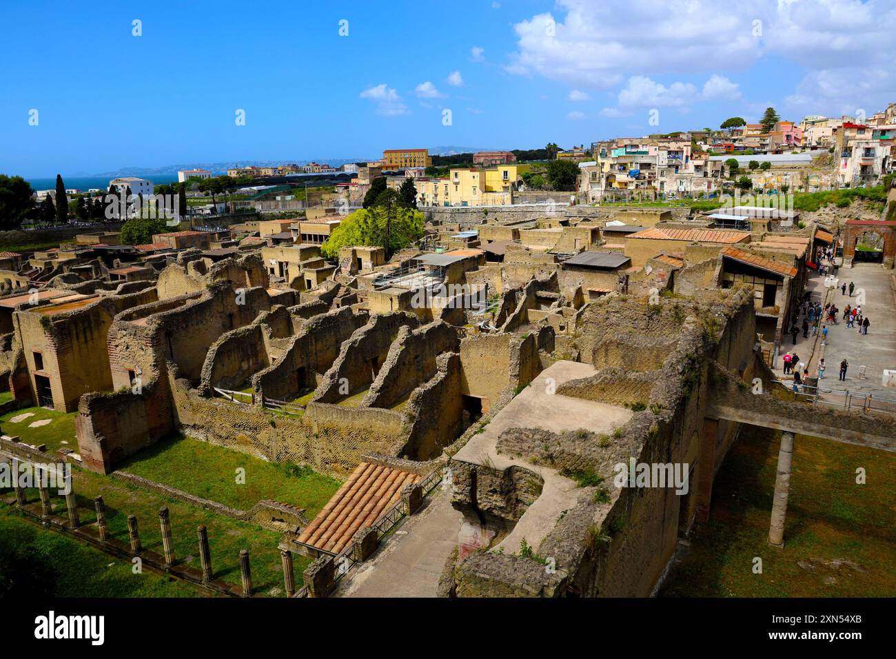 Rovine dell'antica città romana di Ercolano in Italia Foto Stock