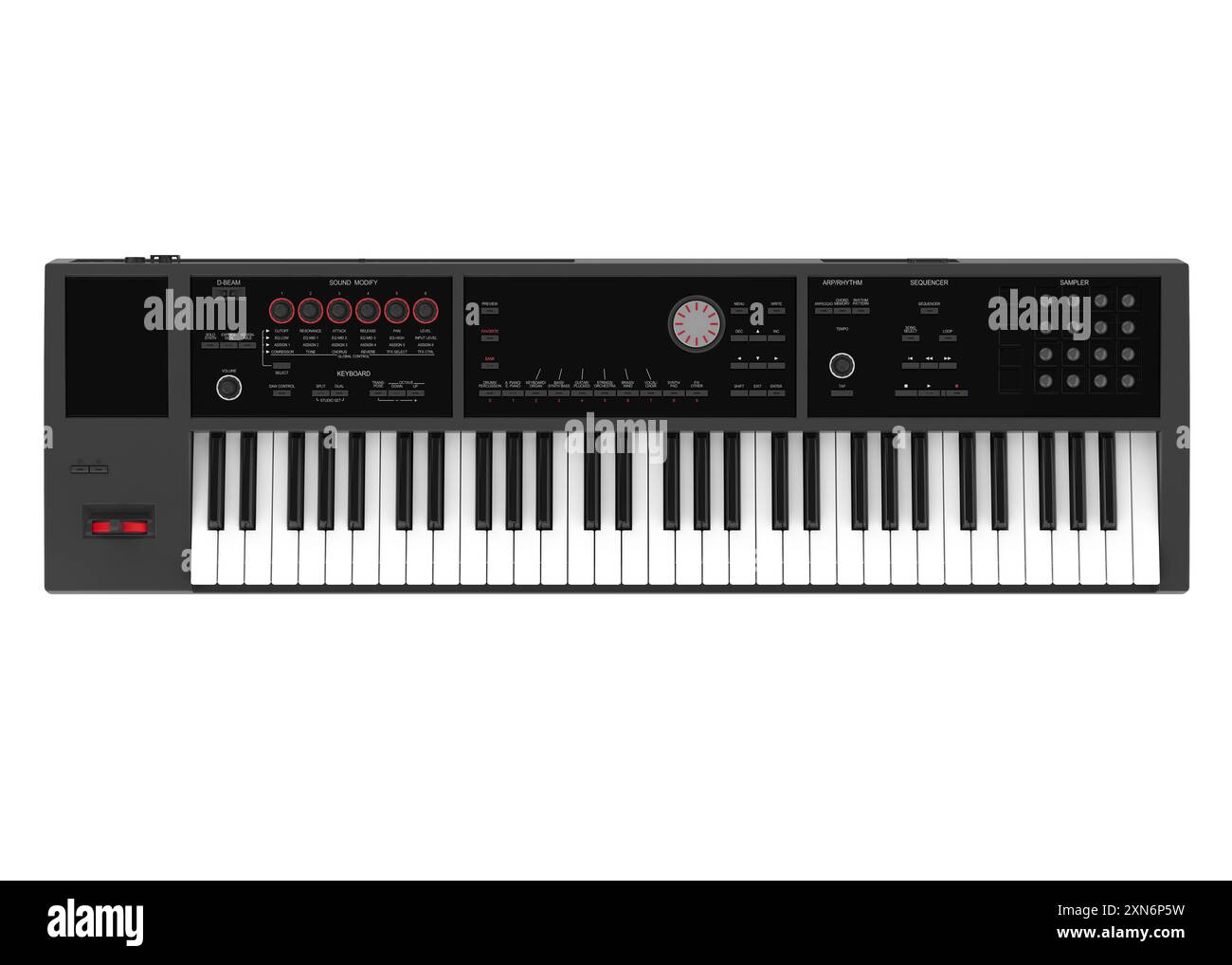Sintetizzatore di pianoforte elettronico isolato Foto Stock