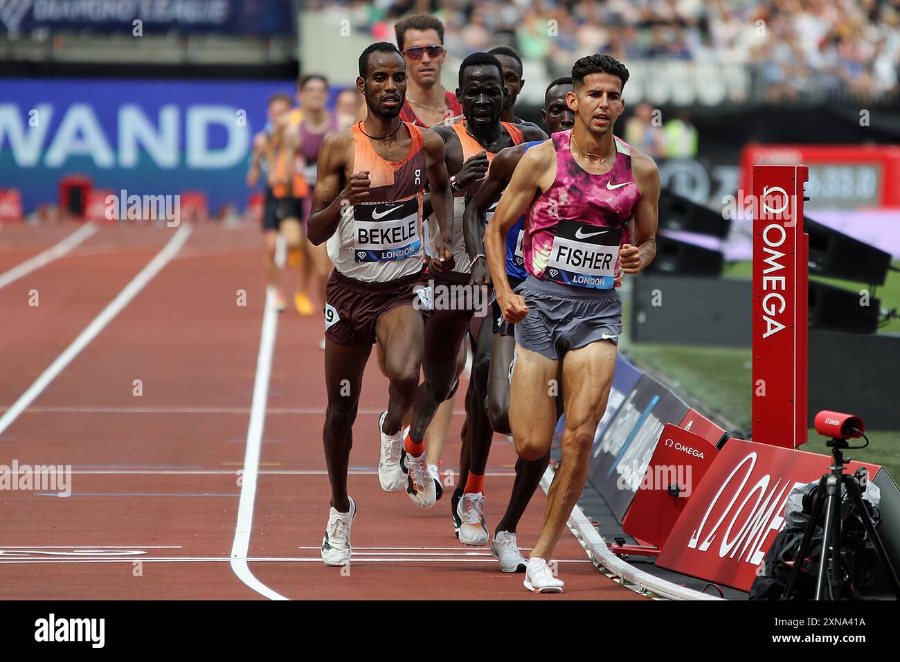 Grant Fisher degli Stati Uniti nel maschile 3000 metri al Wanda Diamond League, London Stadium - Londra, 20 luglio 2024 Foto Stock