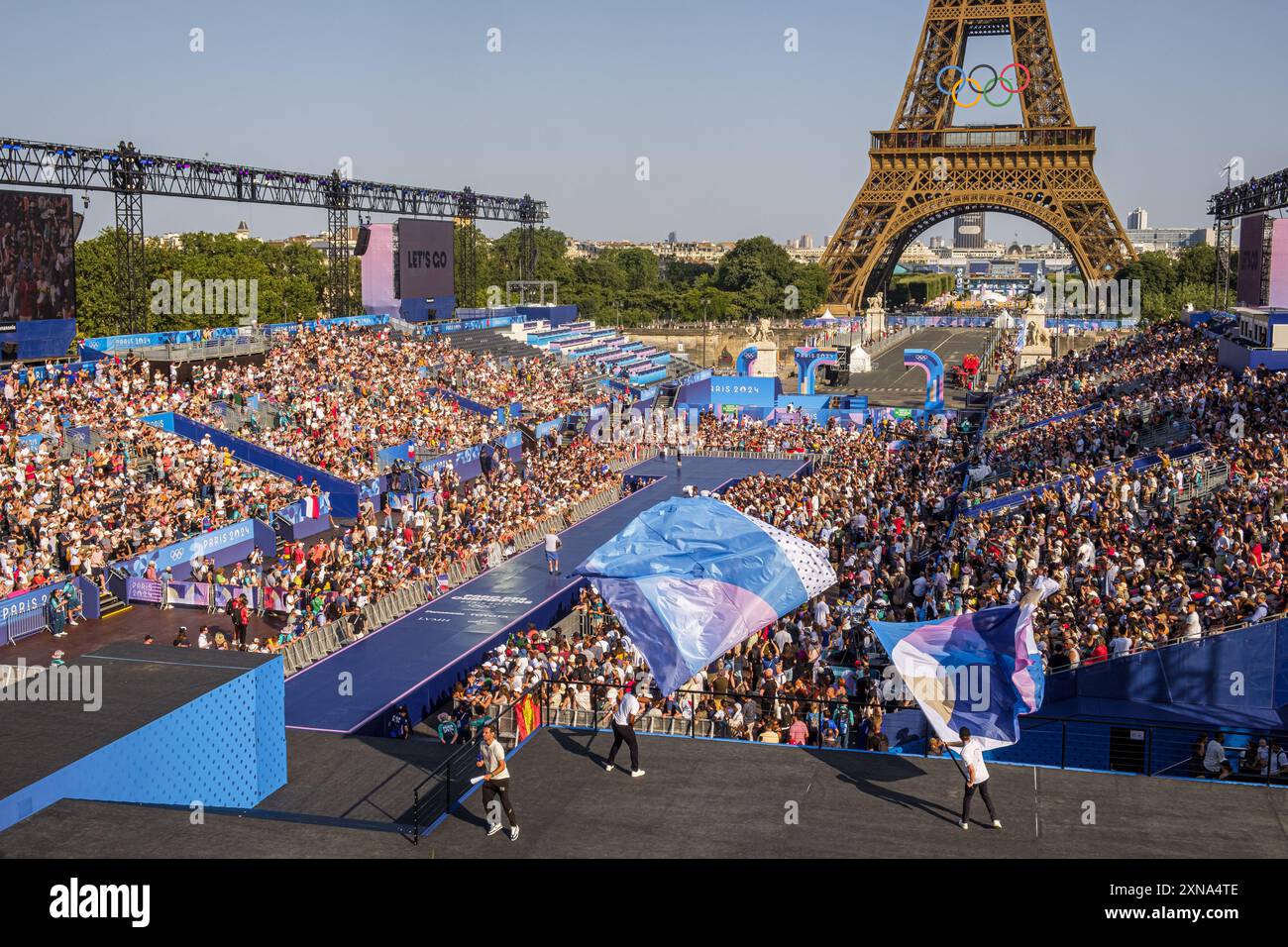 FRANCIA. PARIGI (75) (16° DISTRETTO) DURANTE I GIOCHI OLIMPICI DI PARIGI 2024, AL TROCADERO E AI PIEDI DELLA TORRE EIFFEL, IL 'PARC DES CHAMPIONS' Foto Stock