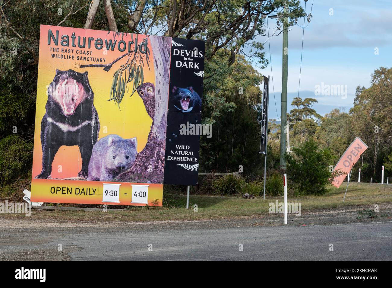 L'East Coast Nature World è il parco ecologico e faunistico della Tasmania a Bicheno, sulla costa orientale della Tasmania, sulla Tasman Highway a Tasm Foto Stock