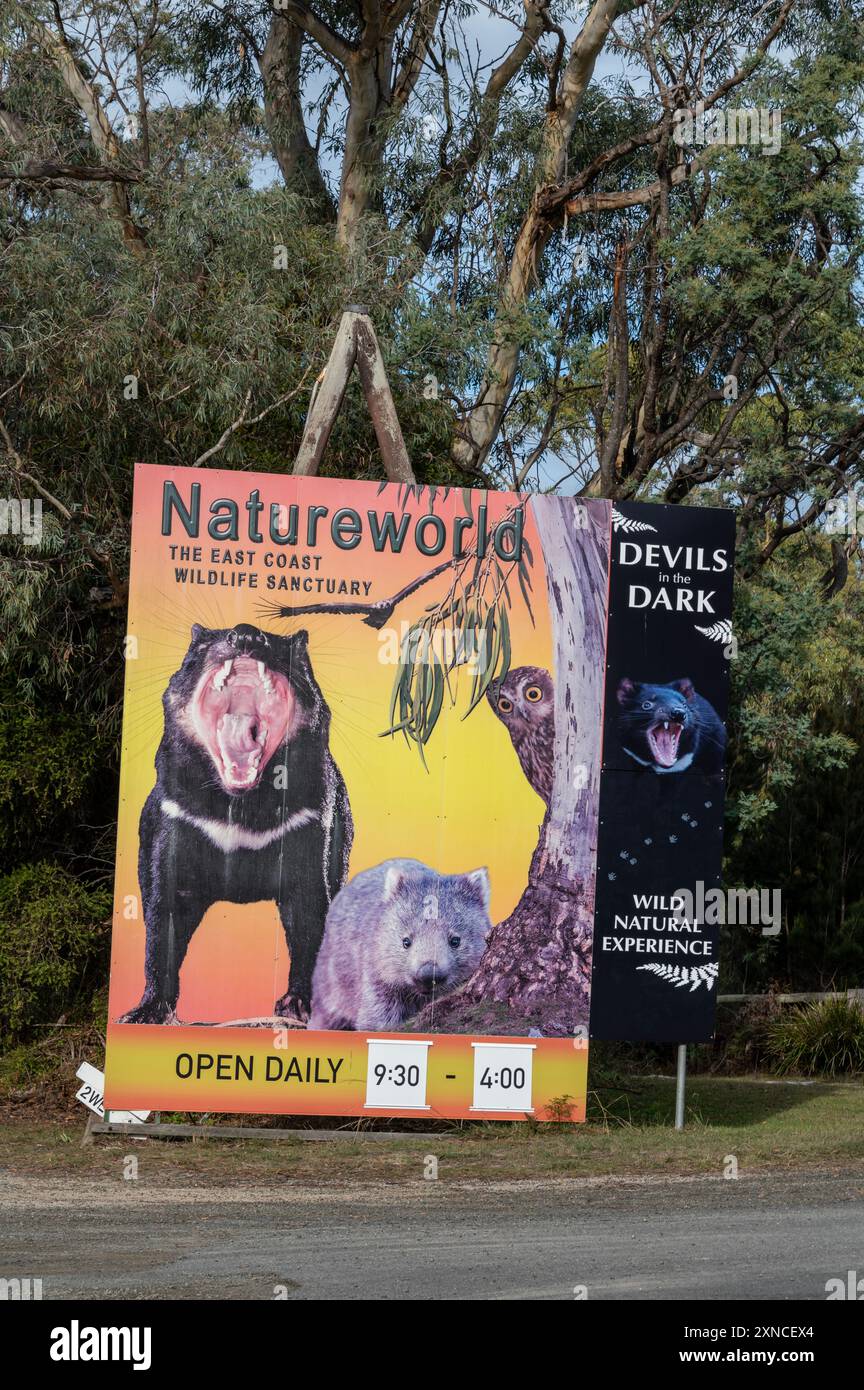 L'East Coast Nature World è il parco ecologico e faunistico della Tasmania a Bicheno, sulla costa orientale della Tasmania, sulla Tasman Highway a Tasm Foto Stock