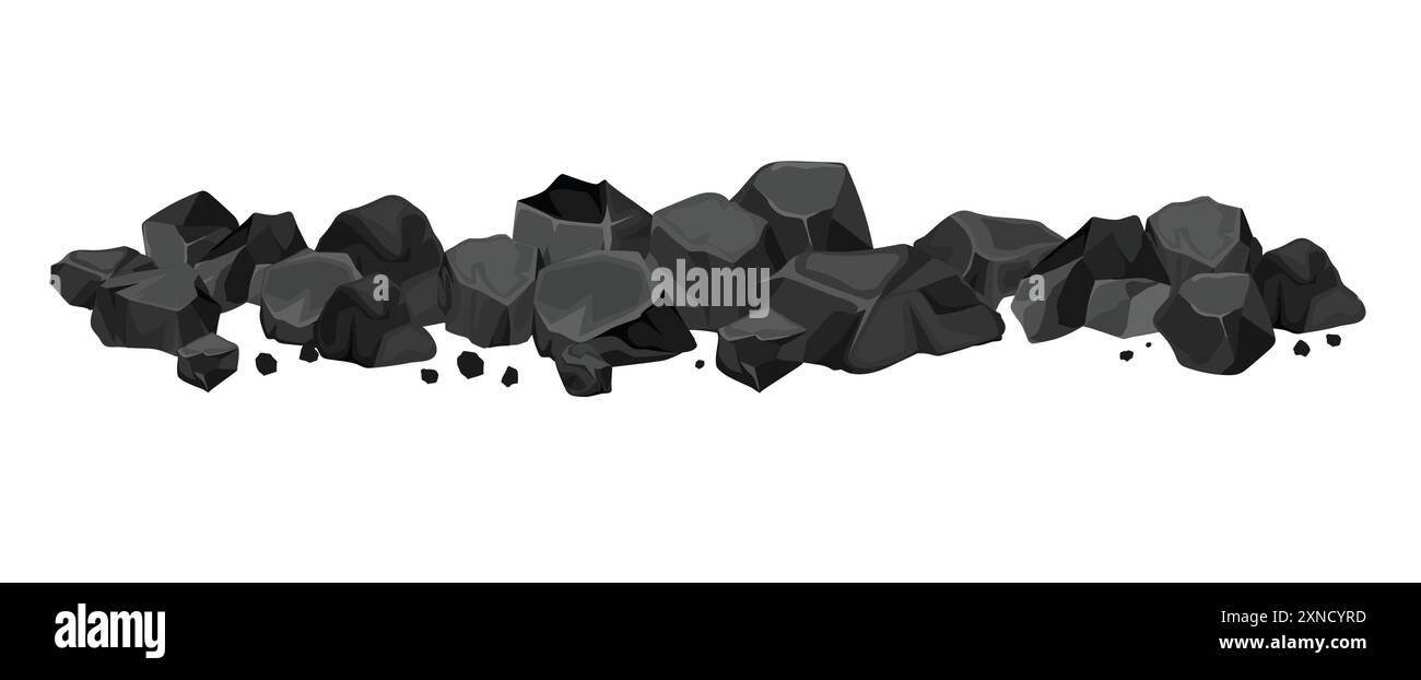 Mucchio di carbone coperto di energia. Illustrazione Vettoriale