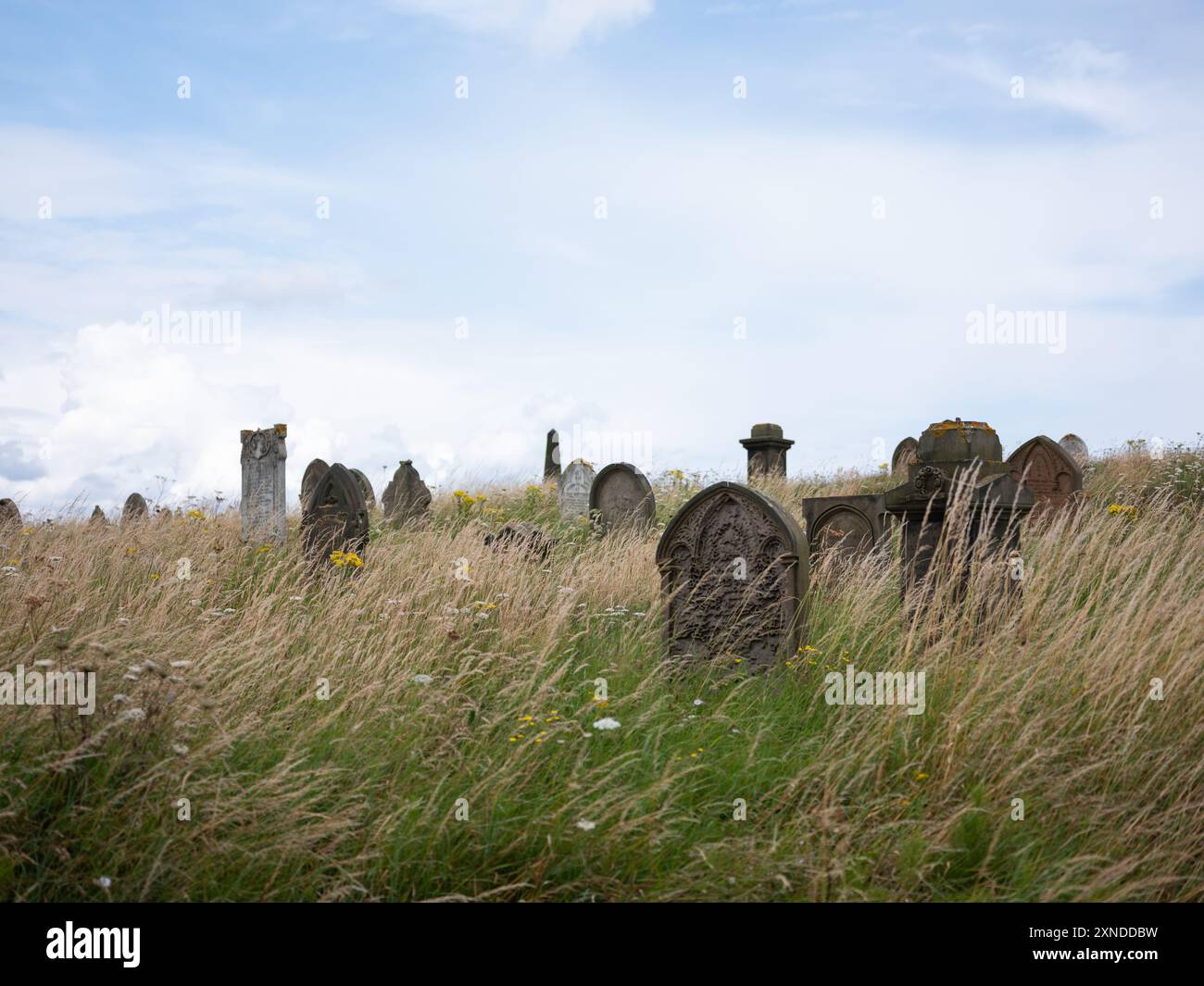 Il cimitero di Spion Kop sulla costa di Hartlepool, in Inghilterra. Foto Stock