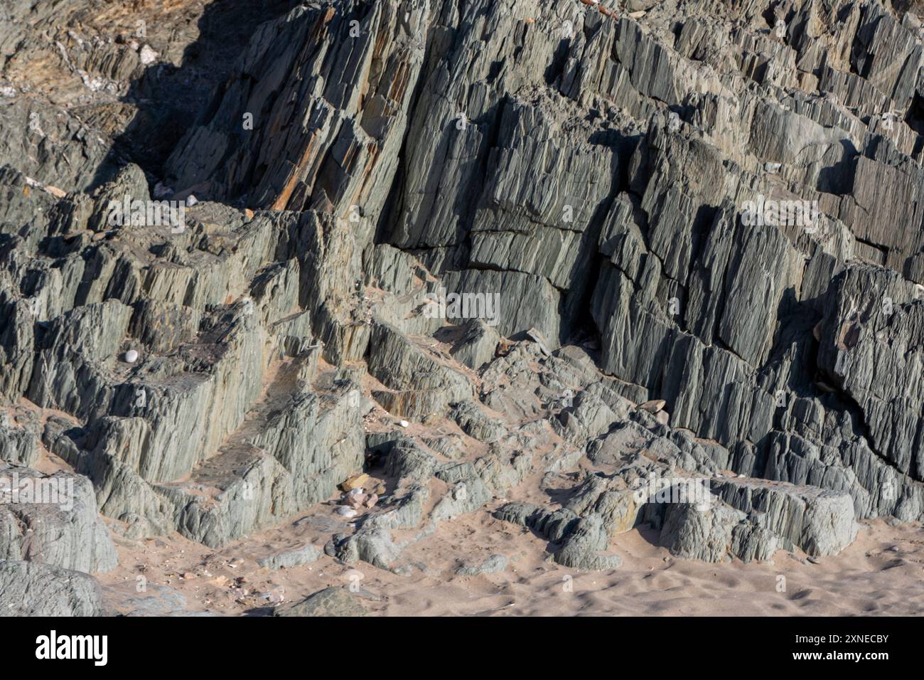Rocce ricche di minerali in Sardegna, primo piano Foto Stock