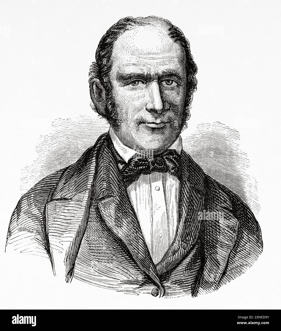 Vicepresidente del Mormons Heber Chase Kimball (1801-1868) è stato un leader del movimento dei Santi degli ultimi giorni. Servì come uno dei dodici apostoli originali nella Chiesa dei Santi degli ultimi giorni, e come primo consigliere di Brigham Young nella prima Presidenza della Chiesa di Gesù Cristo dei Santi degli ultimi giorni. Stati Uniti d'America, disegno di Francois Fortune Ferogio (1805-1888) viaggio alla città dei Santi, 1860. Capitale del paese dei mormoni di Richard Francis Burton (1821-1890) le Tour du Monde 1862 Foto Stock