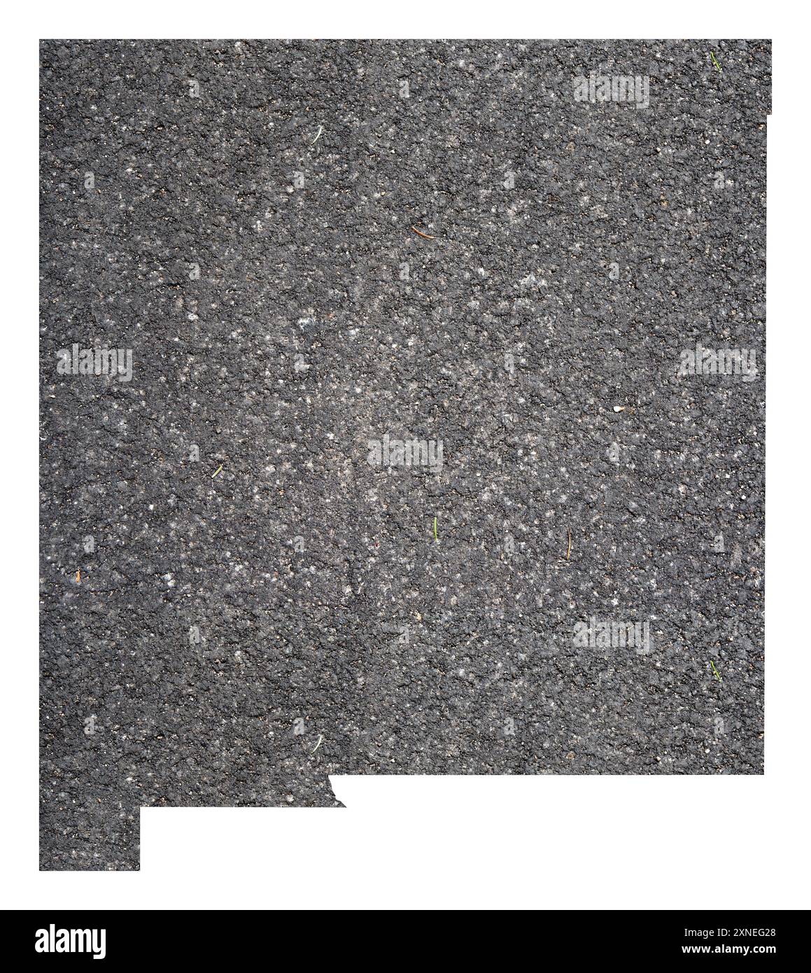 Mappa dei simboli dello Stato del nuovo Messico (Stati Uniti d'America) che mostra il profilo dello stato come superficie asfaltata Foto Stock