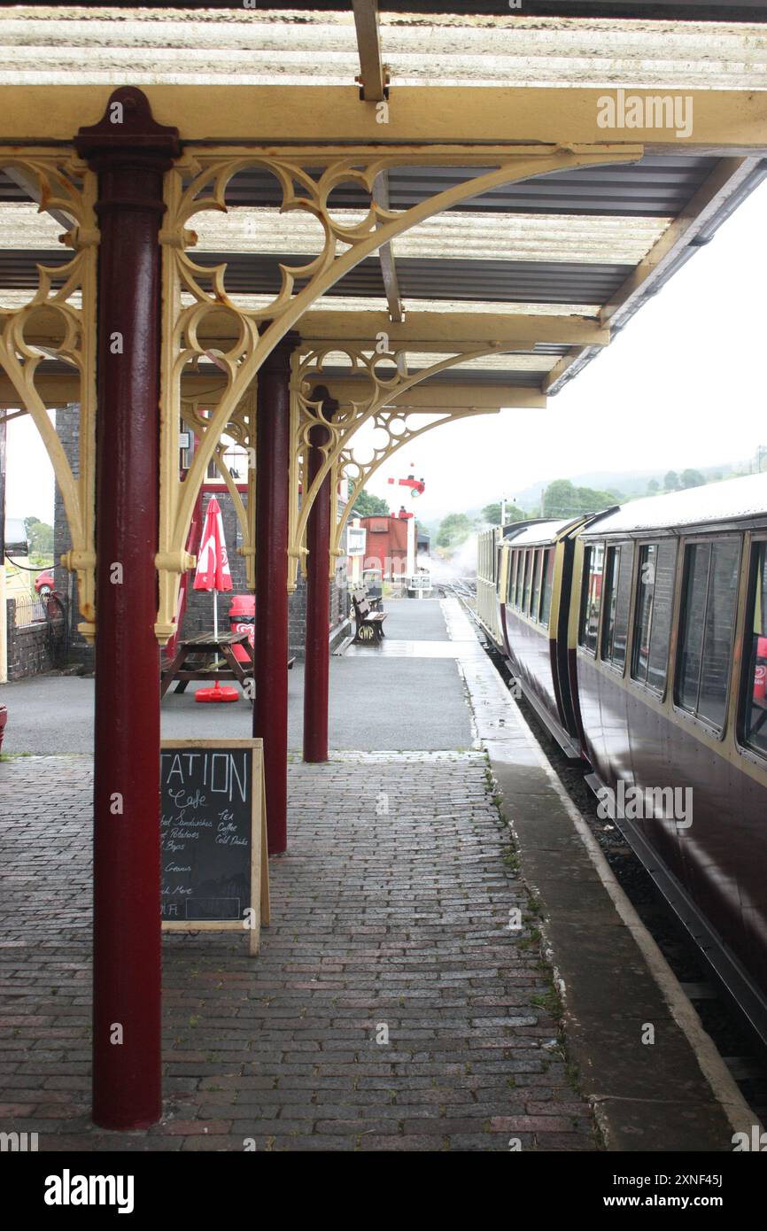 Stazione di Llanuwchllyn sulla Bala Lake Railway, Galles, Regno Unito Foto Stock