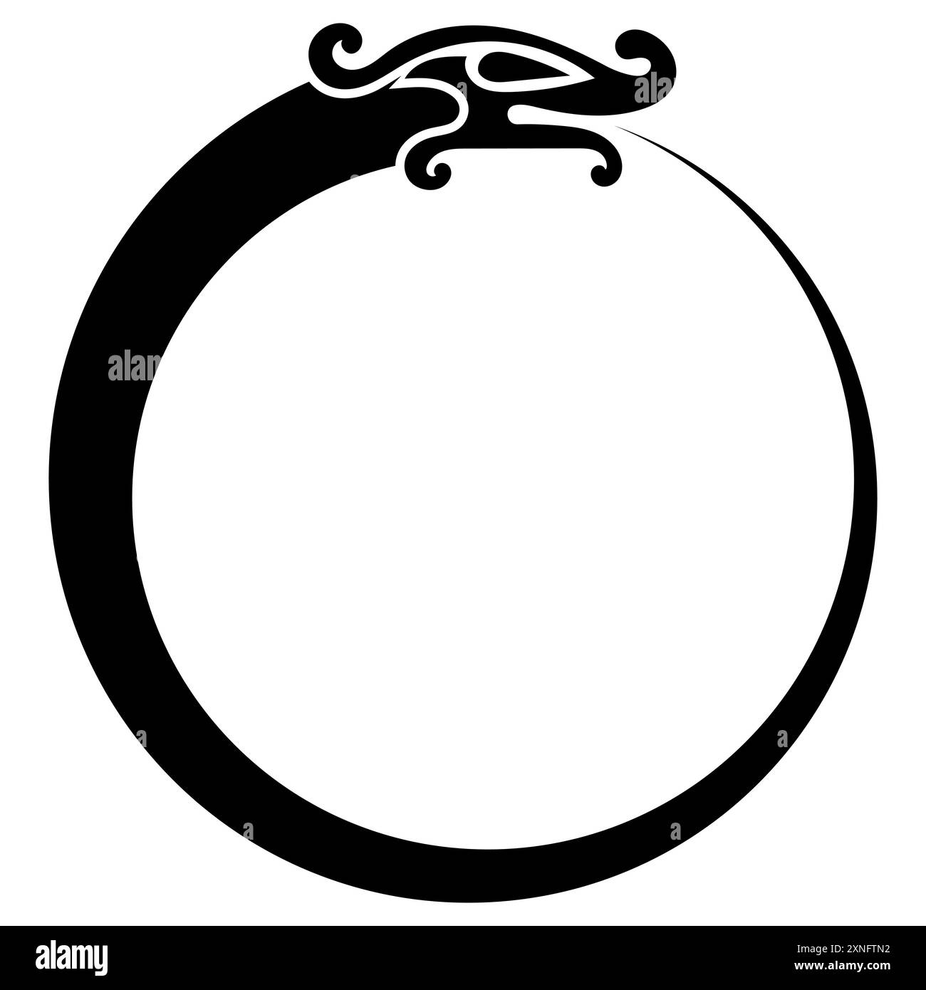Vecchio design norreno. Drago in antico stile scandinavo Illustrazione Vettoriale