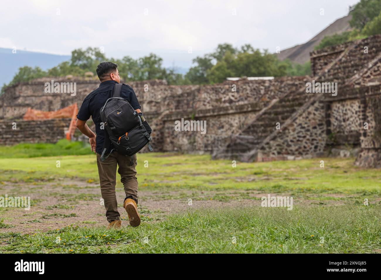 Teotihuacán, Messico - 30 agosto 2021: La Piramide del Sole a Teotihuacán, un'antica città del