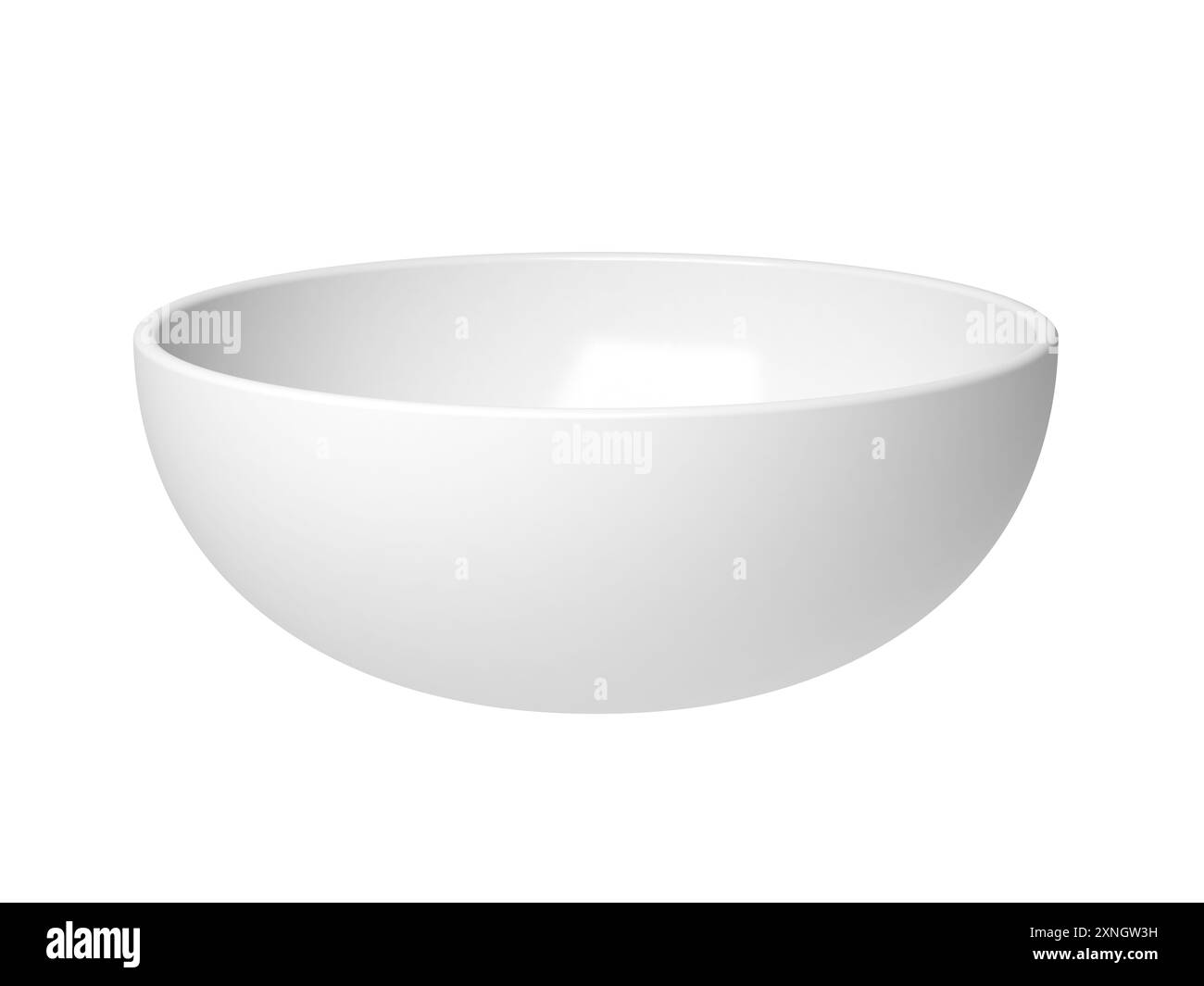 Ciotola bianca. Isolato. illustrazione 3d. Foto Stock