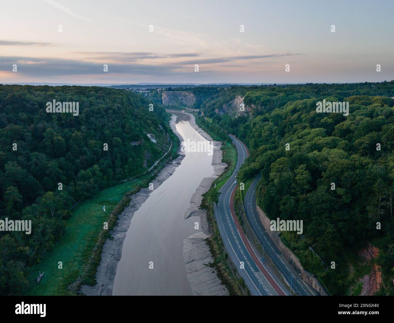 Fiume Avon la mattina presto Foto Stock