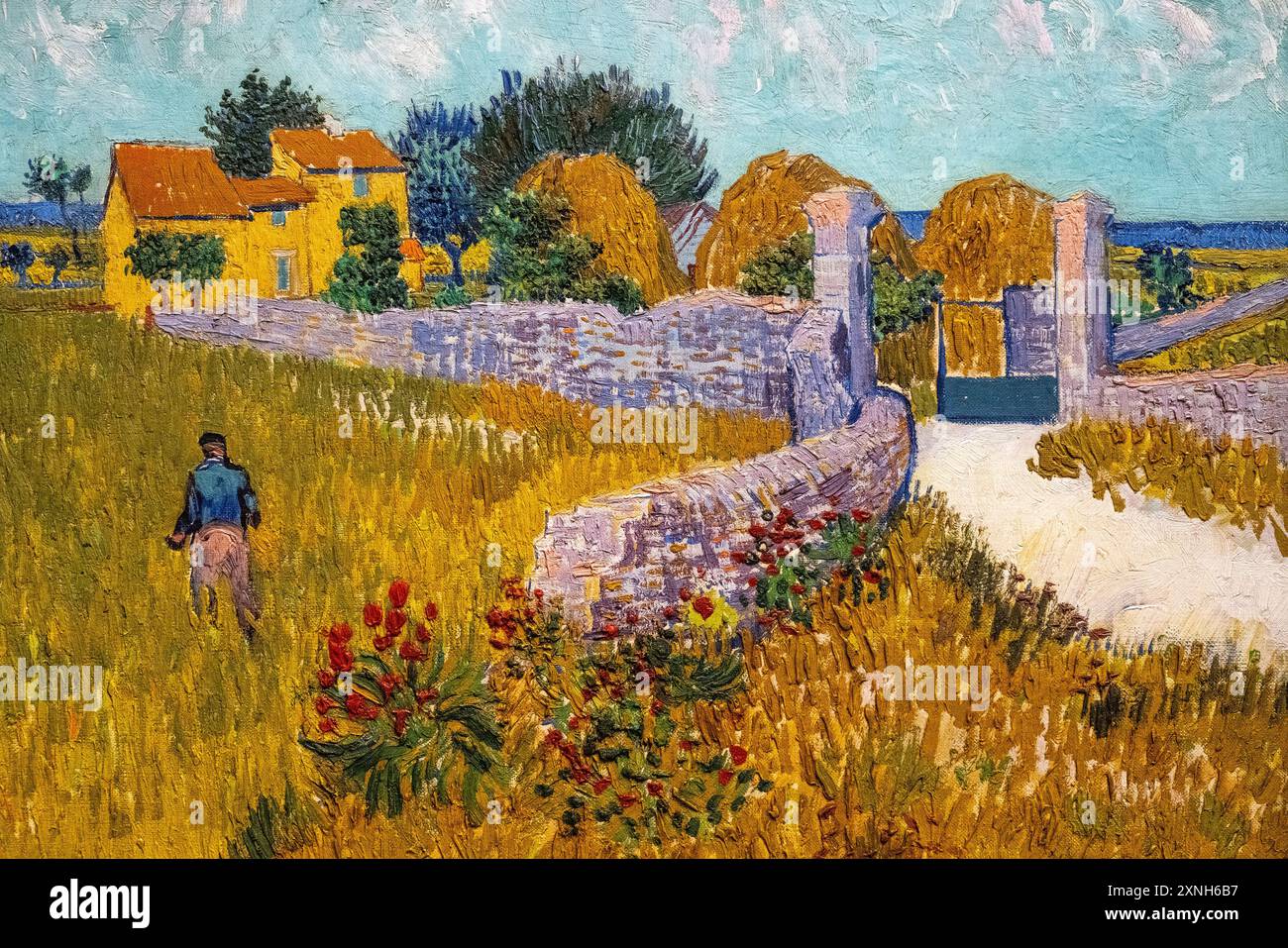 Dipinto di Vincent Van Gogh chiamato Agriturismo in Provenza, dipinto nel 1888 Foto Stock