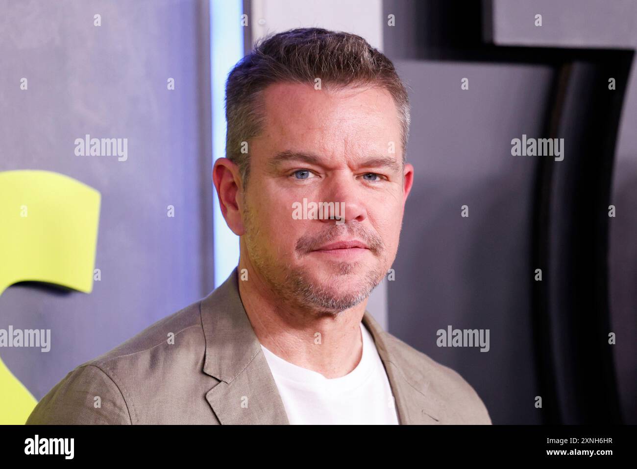 New York, Stati Uniti. 31 luglio 2024. Matt Damon arriva sul Red carpet per la premiere di New York "The Instigators" della Apple Original Films al Jazz at Lincoln Center mercoledì 31 luglio 2024 a New York City. Foto di John Angelillo/UPI credito: UPI/Alamy Live News Foto Stock