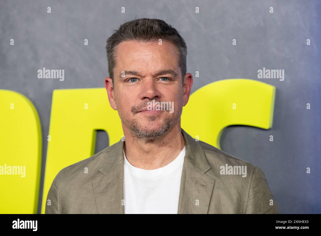 Matt Damon partecipa alla prima di Apple Original Films "The Instigators" al Jazz al Lincoln Center di New York il 31 luglio 2024 Foto Stock