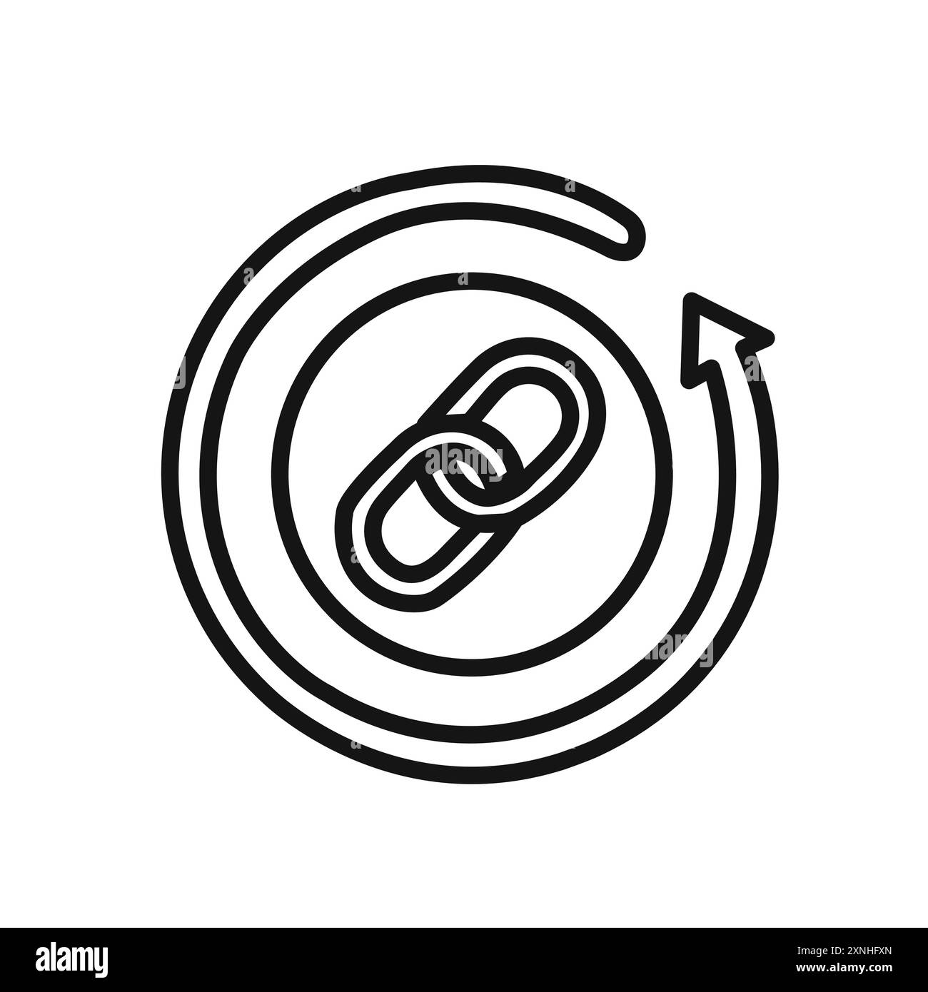 Icona di backlink segno grafico vettoriale lineare o set di simboli per l'interfaccia utente dell'app Web Illustrazione Vettoriale