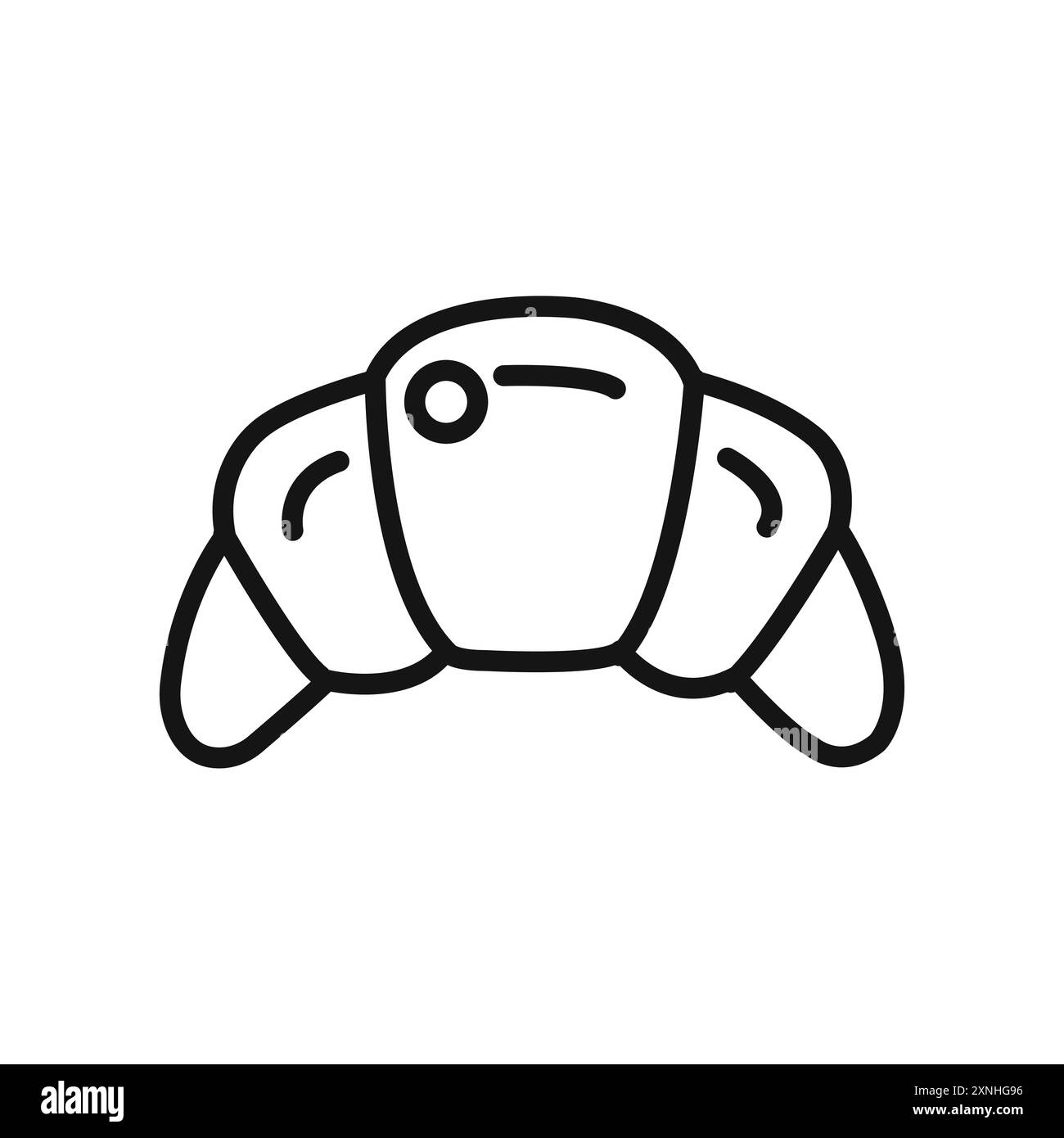 Icona croissant segno grafico vettoriale lineare o set di simboli per l'interfaccia utente dell'app Web Illustrazione Vettoriale