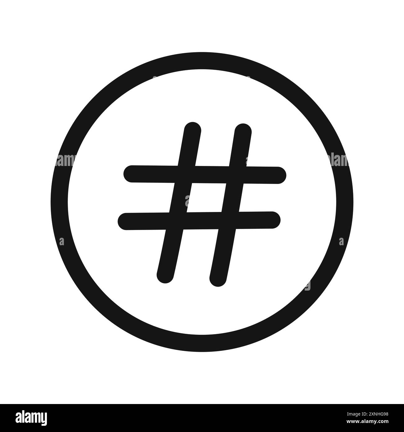 Icona Hastag segno grafico vettoriale lineare o set di simboli per l'interfaccia utente dell'app Web Illustrazione Vettoriale