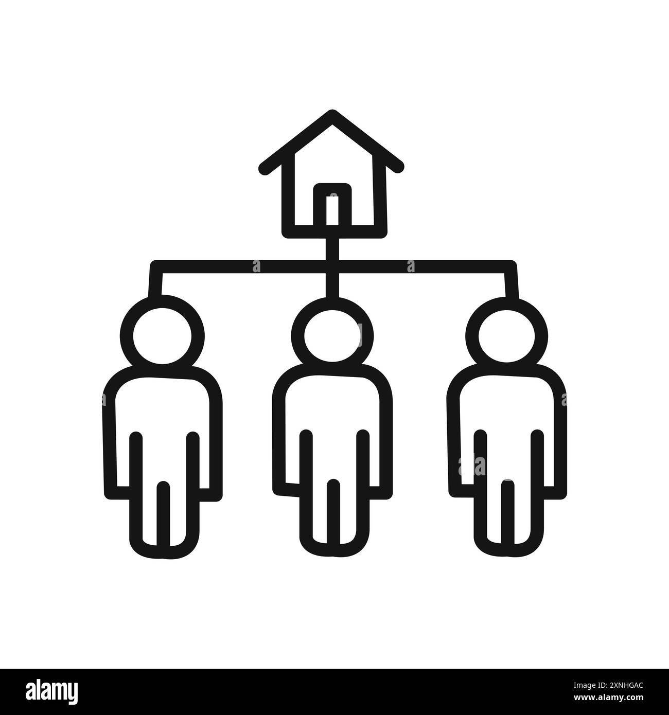 icona coinquilini segno grafico vettoriale lineare o set di simboli per l'interfaccia utente dell'app web Illustrazione Vettoriale