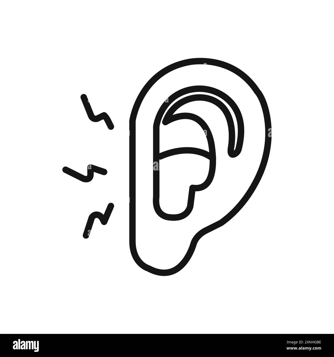 Icona di otite segno grafico vettoriale lineare o set di simboli per l'interfaccia utente dell'app Web Illustrazione Vettoriale