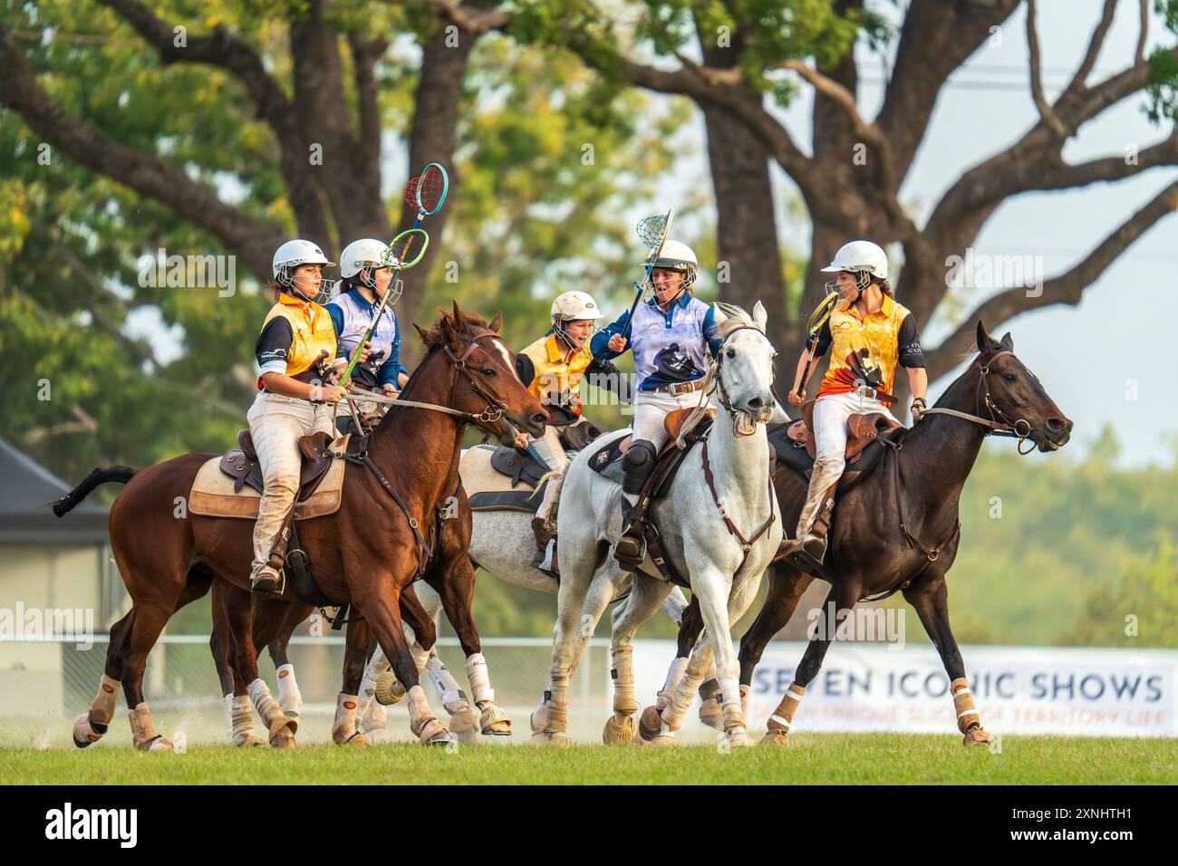 Darwin, Australia - 27 luglio 2024: Partita di polocrosse al Royal Darwin Show 2024. Foto Stock